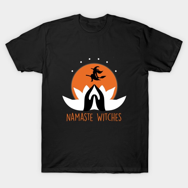 Namaste Witches - Yoga Funny Halloween T-Shirt by Formoon